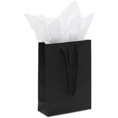 Sparkle And Bash 20 Pack Black Gift Bags With Tags And Tissue Paper For  Birthdays (5.5 X 8 X 2.5 In) : Target