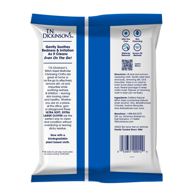 T.N. Dickinson's Witch Hazel Cleansing Cloths - 25ct, 3 of 8