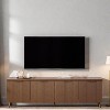 SEVOBAL TV Stand Entertainment Center for Up to 60" TVs Solid Wooden Legs Gold Handles with 4 Cylindrical Stripe Doors, Fluted Television Stands - 2 of 4