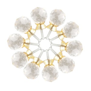 Unique Bargains Diamond Shaped Crystal Glass Drawer Handle Cabinet Knobs - 1 of 4