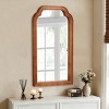 PexFix 24" x 36" Rounded Corner Solid Wood Frame Decorative Mirror Modern Farmhouse Wall Mirror For Bedroom Bathroom Living Room Entryway Brown - 4 of 4