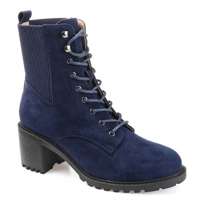 womens navy blue lace up boots