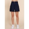 Slickblue Women's Casual Belted Cargo Shorts - Cotton Stretch with Pockets, Beige/Coffee/Navy, Size S-L - 2 of 4
