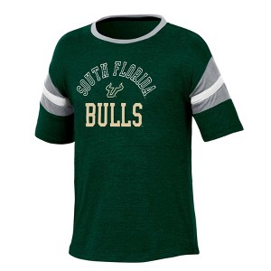 NCAA South Florida Bulls Girls' Short Sleeve Striped Shirt - 1 of 3