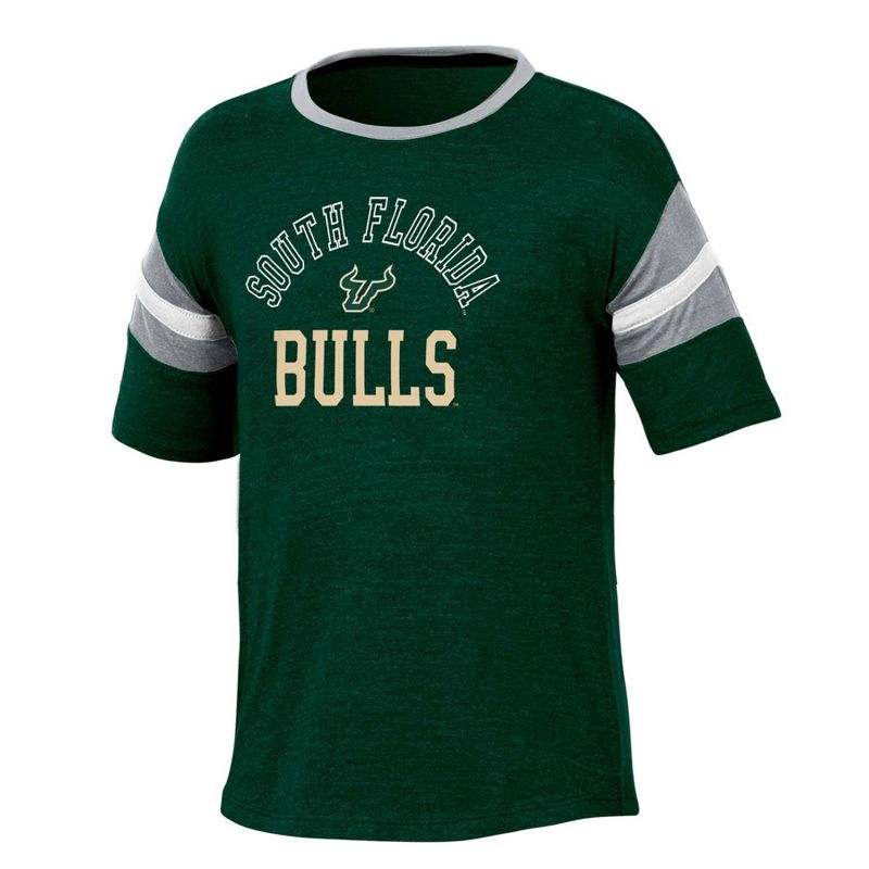 NCAA South Florida Bulls Girls&#39; Short Sleeve Striped Shirt, 1 of 4