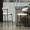 26'' Counter height bar stools fabric cover kitchen island counter bar stool with black powder coating base and footrest - 2 of 4