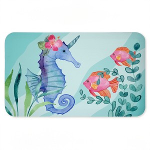 Stupell Industries Horned Seahorse & Fish Printed Anti-Fatigue Floor Mat, design by Audrey Jeanne Roberts, 30"x18" - 1 of 4