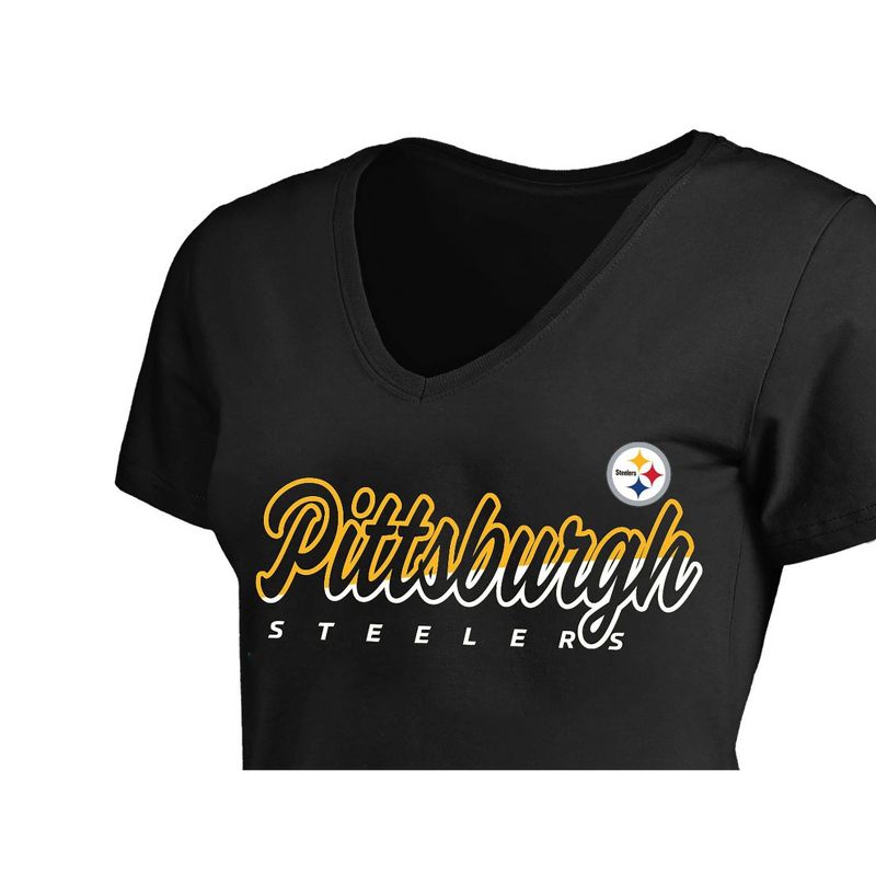 NFL Pittsburgh Steelers Short Sleeve V-Neck Plus Size T-Shirt, 3 of 4