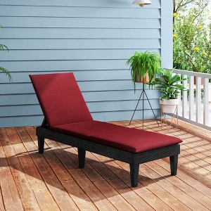 Costway Patio Lounge Chair Recliner Chair with 3-Position Adjustable Backrest & Cushion Blue/Gray/Orange/Red/White - 1 of 3