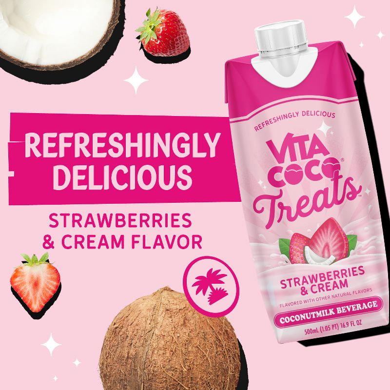 Vita Coco Treats Strawberries &#38; Cream Coconut Milk Drink - 16.9 fl oz Box, 3 of 7