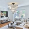 DOMETOUR 20'' Black Crystal Chandelier, Modern 10-Light Flush Mount Ceiling Light for Living Room, Dining Room, Bedroom (No Bulbs) - 4 of 4