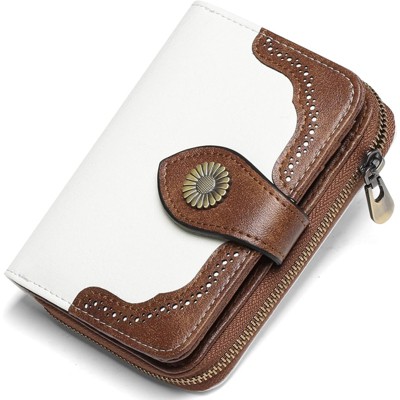 BEAFUP Small Women’s Genuine Leather Wallet - RFID Blocking with 7 Card Slots & Zipper Coin Pocket ID Window,for Daily,Travel & Shopping