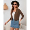 Coolmee Women's 3/4 Sleeve Cropped Cardigan Knit Sweaters Lightweight Open Front Shrug Bolero - 4 of 4