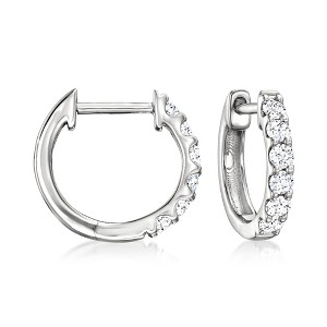 Ross-Simons 0.33 ct. t.w. Lab-Grown Diamond Hoop Earrings in Sterling Silver - 1 of 4