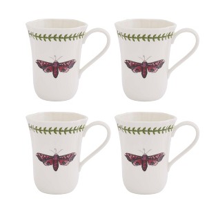 Portmeirion Botanic Garden Lotus Blossom Mug, Set of 4 - 14 oz Porcelain Coffee & Tea Cups with Butterfly Motif - Dishwasher & Microwave Safe - 1 of 4