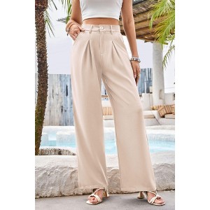 Coolmee Wide Leg Pants for Women Fashion Fall High Waisted Business Casual Outfits Work Pant Trousers - 1 of 4