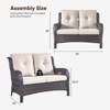 Buenhomino Outdoor Patio Couch Wicker Sofa Loveseat- 2 Seater Rattan Sofa for Outside Patio Garden with Deep Seating and Olefin Cushions - 4 of 4