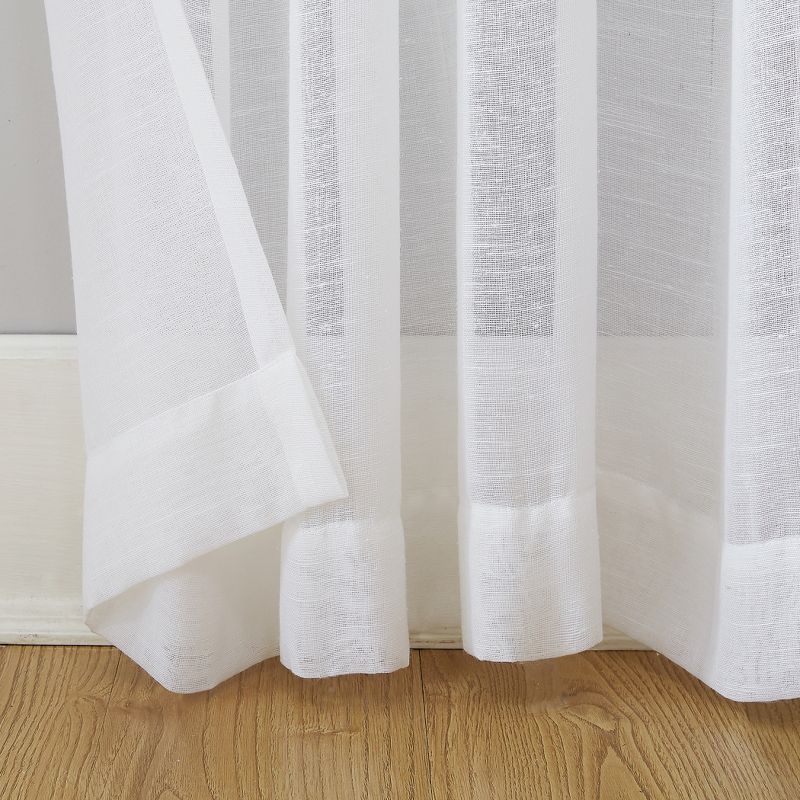 Slub Textured Sheer Linen Blend Grommet Top Curtain - Archaeo, 5 of 13