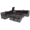 Isabel 8-Piece All-Weather Rattan Patio Sectional Sofa Set with One Storage Box Under Seat, Outdoor Furniture - Maison Boucle - 4 of 4