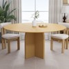 PexFix 59" x 59" Solid Wood Round Dining Table with Natural Finish and Elegant Arched Legs for Modern Dining Rooms & Kitchens - 4 of 4