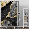 LunaLulinlk Black Marble Shower Curtain Abstract Modern Waterproof Fabric Bathroom Set 72x72 in - 3 of 4