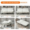 MOONMISS Convertible Linen Folding Futon Couch Sofa Bed Adjustable Pillow Top Arm Loveseat Sofa for Compact Living Space,Dorm,Apartment,Bedroom - 2 of 4
