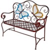 Butterfly Metal Bench Brown - Alpine Corporation: Chic Garden Seating, Weather-Resistant Patio Furniture - 4 of 4