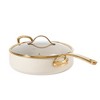 Bloomhouse 6 QT Heavy Duty Aluminum Premium PFA Free Ceramic Nonstick Saute with Lid - Linen White - 3 of 4