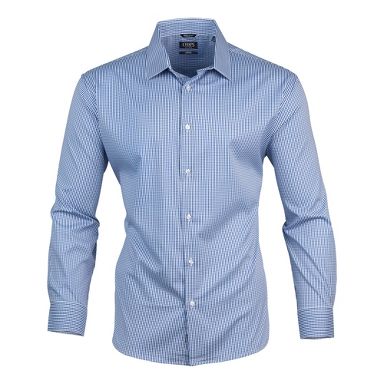 Chaps Mens Slim Fit Dress Shirt Wrinkle Resistant Stretch White Long Sleeve Shirts  for Men Formal WHT GRND Blue Check Large Tall : Target