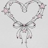 Rerun Island Women's Heart Bow Outlines Stars Short Sleeve Graphic Cotton Cropped Loose T-shirt - 2 of 4