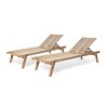 Set Of 2 Outdoor Rope Woven Chaise Lounge,Acacia Wood Armless Lounge,Adjustable Back,Chaise Lounge For Patio Garden-Coolbibila - 2 of 4