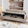 Sofa Couch Faux Leather 3-Seater Sofas with Hand Stitched Comfortable Cushion, Modern Design with Gold Metal Legs and Lift-Up Storage for Living Room - 2 of 4