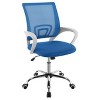 TiramisuBest Blue Upholstered Adjustable Desk Chair: Wood+Fabric, Mesh, Chrome Base - 3 of 4