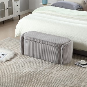 House Hold Storage Ottoman,Bedroom End Bench,Upholstered Fabric Storage Ottoman with Safety Hinge - 1 of 4