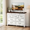 47 Inch Farmhouse Dresser for Bedroom with 9 Drawers, Rustic Wood Chest with Vintage Metal Handles, Large Storage Organizer for Living Room, Entrance - 2 of 4