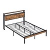CAVINAS King Size Platform Bed Frame with Wooden Headboard,Bed Frame With USB and LED Lights,Large Under Bed Storage,No Box Spring Needed - 2 of 4