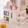 White and pink star and castle elements with drawer,  children's dressing table set - 2 of 4