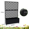 73x47 Metal Planter Box with Trellis,Raised Garden Bed with Wheels,Garden Box with Privacy Screen Drainage Holes for Climbing Plants Flower Vegetable - 3 of 4