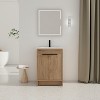 Vynxaria 24 in. Single Freestanding Imitation Oak Plywood Bath Vanity with White Basin Top KD-PACKING Ready to Assemble - 4 of 4