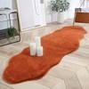 Home Mart Goods Orange Faux Rabbit Fur Fuzzy Soft Fluffy Plush Cozy Shaggy Area Rug - 2 of 4