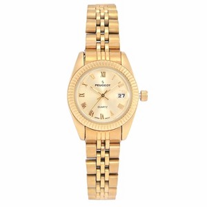 Peugeot Women's Gold-Tone 25mm Fluted Bezel Steel Bracelet Watch with Gold Dial - 1 of 4
