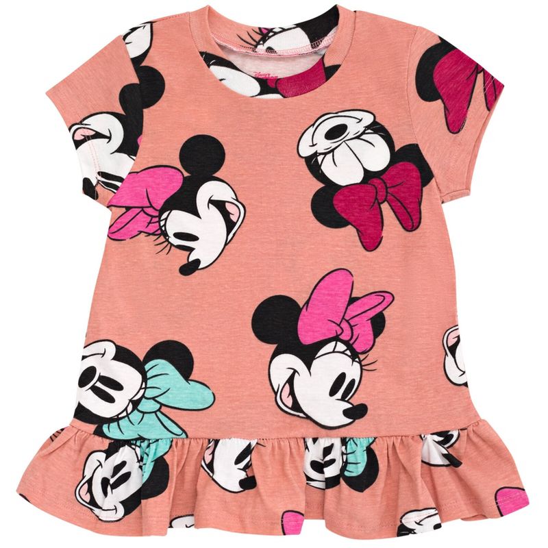Mickey Mouse & Friends Minnie Mouse Baby Girls Peplum T-Shirt and Leggings Outfit Set Infant, 3 of 8