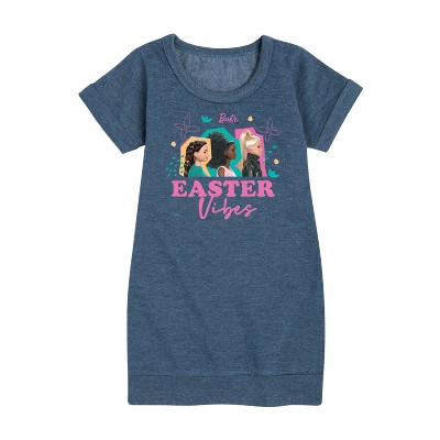 - Barbie - Easter Vibes Graphic Short Sleeve Fleece Dress