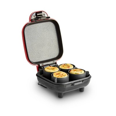 Dash Red Ceramic Egg Bite Maker with Silicone Cups