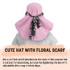 Tirrinia Women's Wide Brim Bucket Hat with Floral Scarf & Neck Flap - Foldable, Lightweight & UV Protection Sun Hats for Beach, Garden Party - 2 of 4