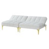 XIYUYEU Convertible Sofa Bed Futon Teddy Comfy Upholstered Sofa with Gold Metal Legs - 2 of 4