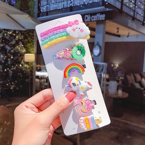 MyKids-Usa Sweet Girls Candy Color Cartoon Pattern BB Clips One-word Hair Clips 1 BaG - 1 of 4