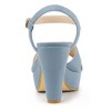 Allegra K Women's Buckle Closure Platform Chunky Heels Slingback Sandals - 3 of 4