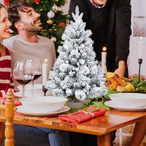 Mlmh & Kngwa 3FT Small Snowy Holiday Tree for Tabletop - 1 of 4