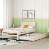 Streamdale Modern Design Twin Size Platform Bed Frame with Trundle for White Washed Color - 3 of 4